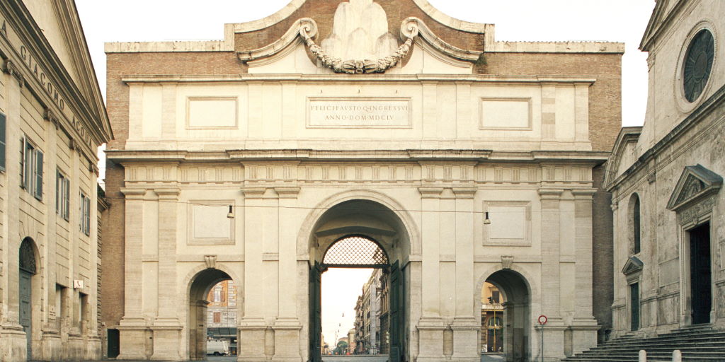 Porta del Popolo, prospetto interno verso la piazza omonima _ Sovrintendenza Capitolina, Archivio fotografico Monumenti Medievali, Moderni e Contemporanei