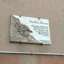 Targa commemorativa Pier Paolo Pasolini