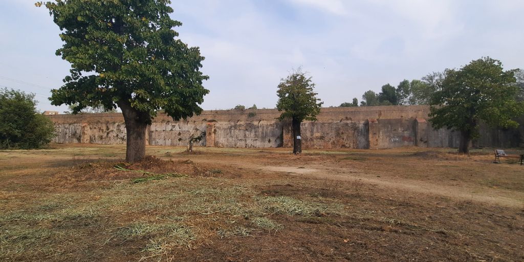 Tratto dell’acquedotto Vergine, lato interno al Parco dell’Acqua Vergine.