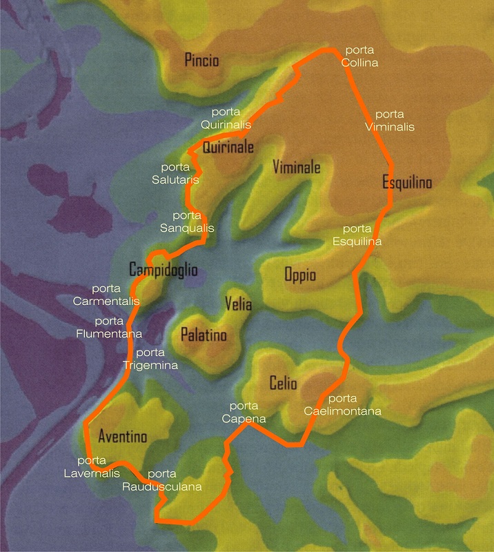 Mappa delle Mura Serviane