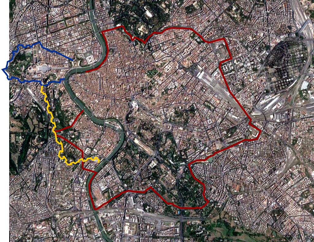 Tracciato mura Aureliane e Vaticane