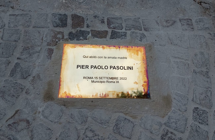 Targa commemorativa Pier Paolo Pasolini