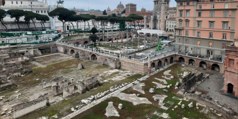 Paesaggio urbano attuale ai Fori Imperiali (Archivio Ufficio Fori Imperiali)