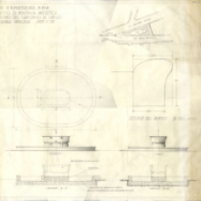 Progetto di Fontana Artistica in largo Amba Aradam, sezioni e prospetti, 1967 (Archivio MMM)