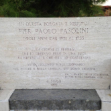 Targa commemorativa Pier Paolo Pasolini